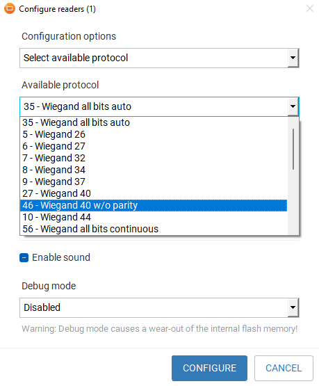 Config Protocol Options