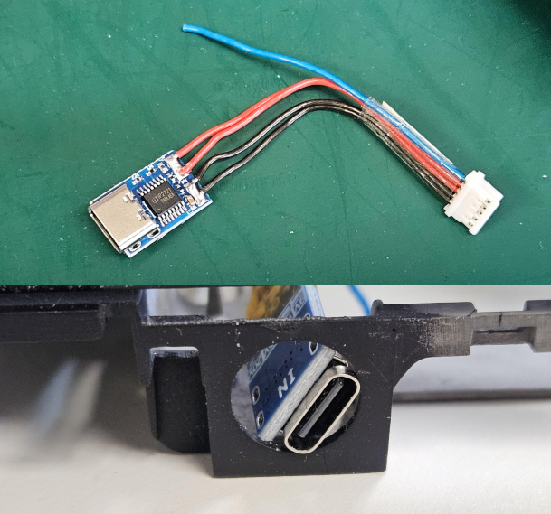 Barrel jack mod. Barrel jack desoldered, USB C module soldered