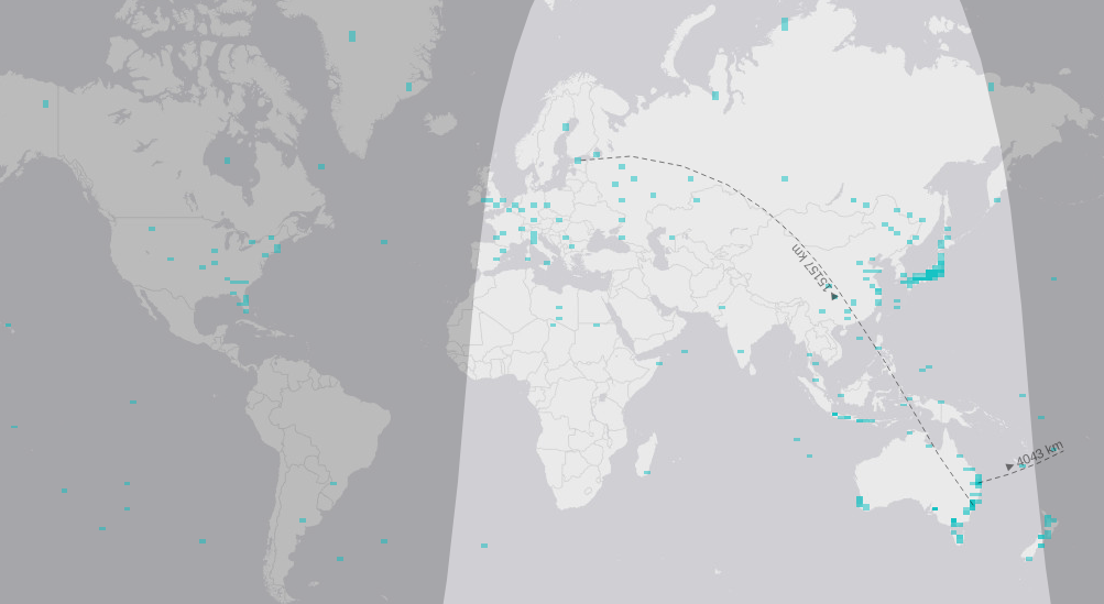 Map of all contacts received
